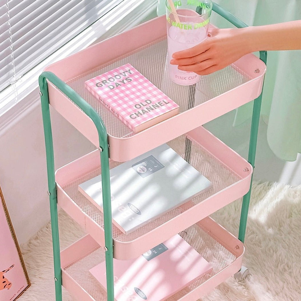 Pink 3-Layer Storage Shelf