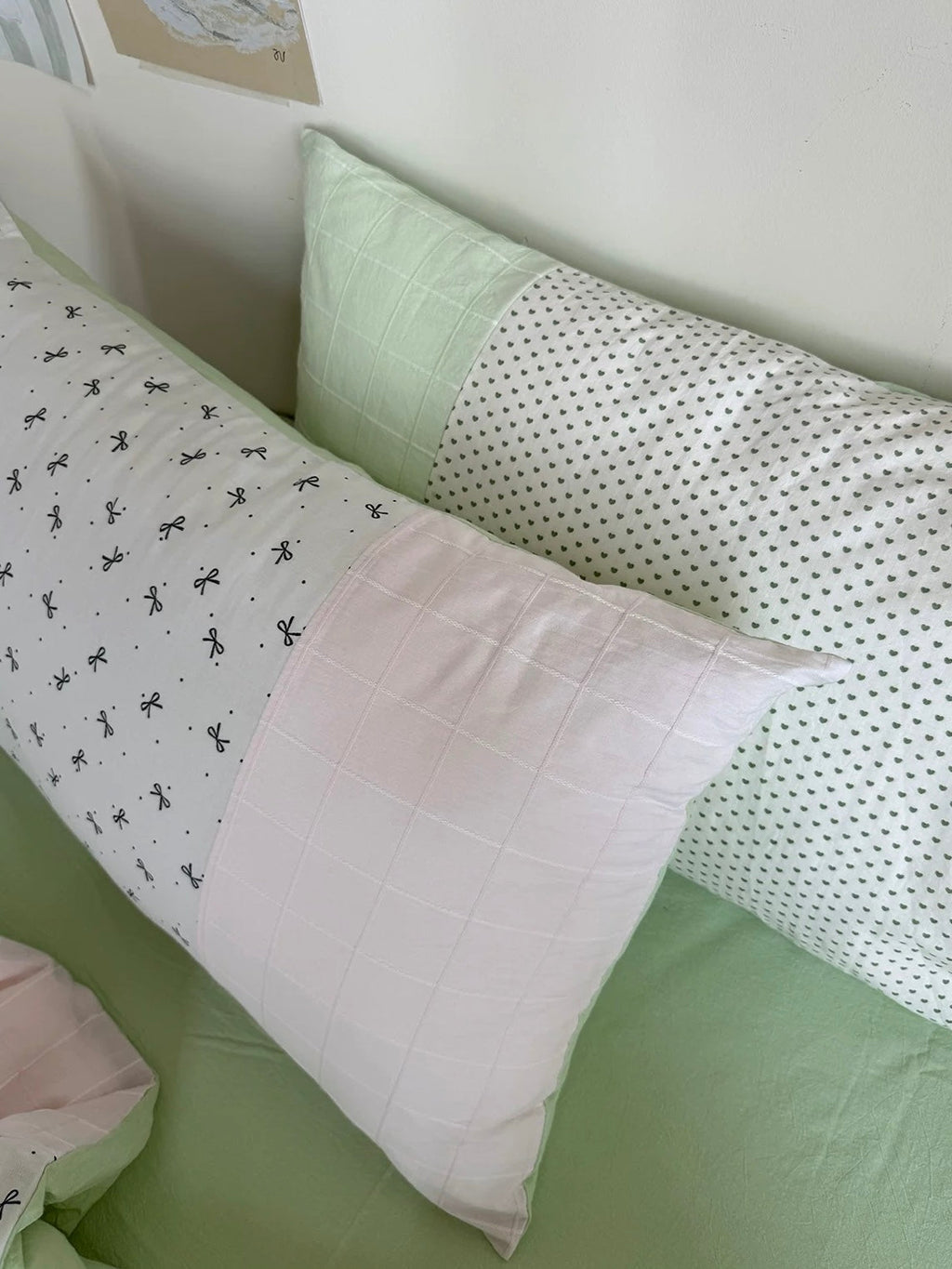 Mint Green Bow Duvet Cover Set