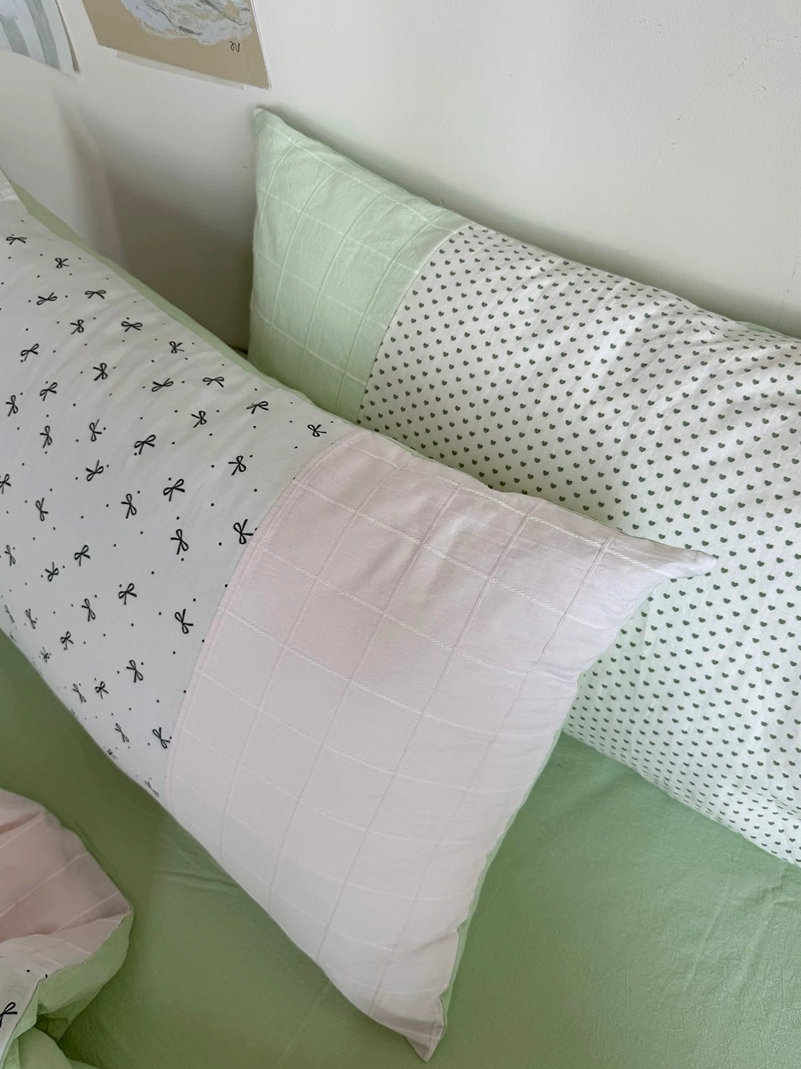 Mint Green Bow Duvet Cover Set