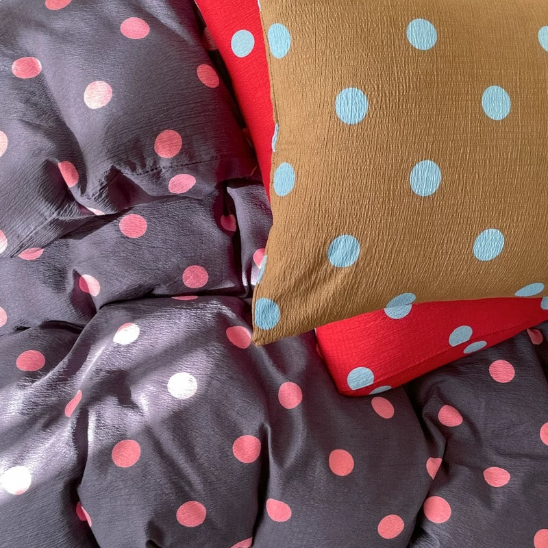 Gray Polka Dot Duvet Cover Set