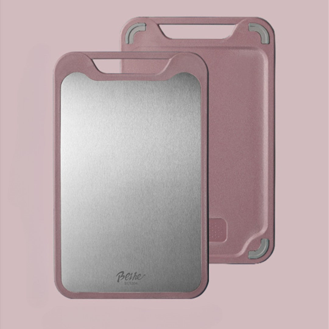 Luxury Double-Sided Stainless Steel Cutting Board Pink