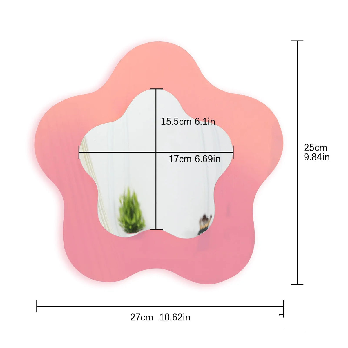 Pink Acrylic Tabletop Mirror