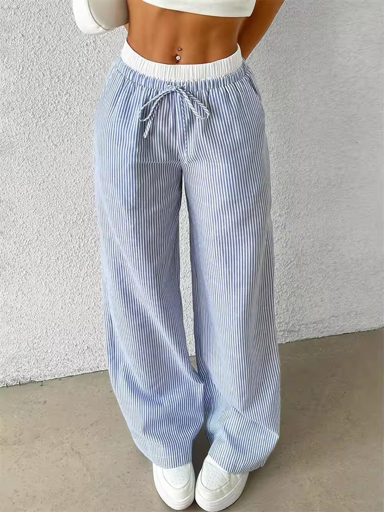 Striped Pink Pants Blue