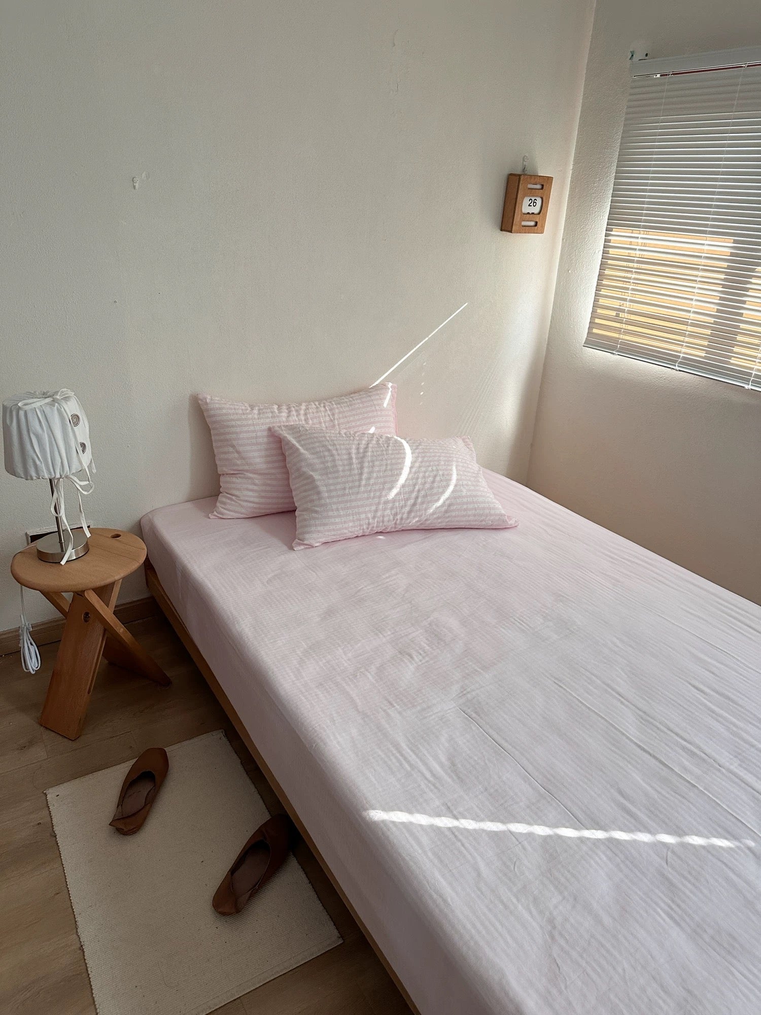 Pink Textured Stripe Duvet Cover Set