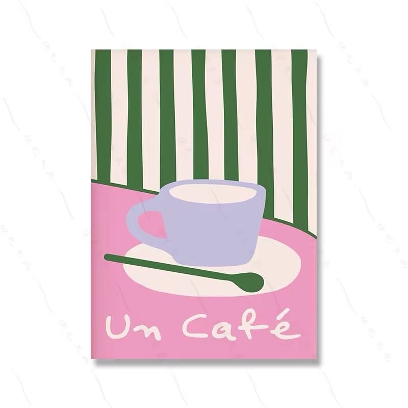 Colorful Food Poster Un Cafe