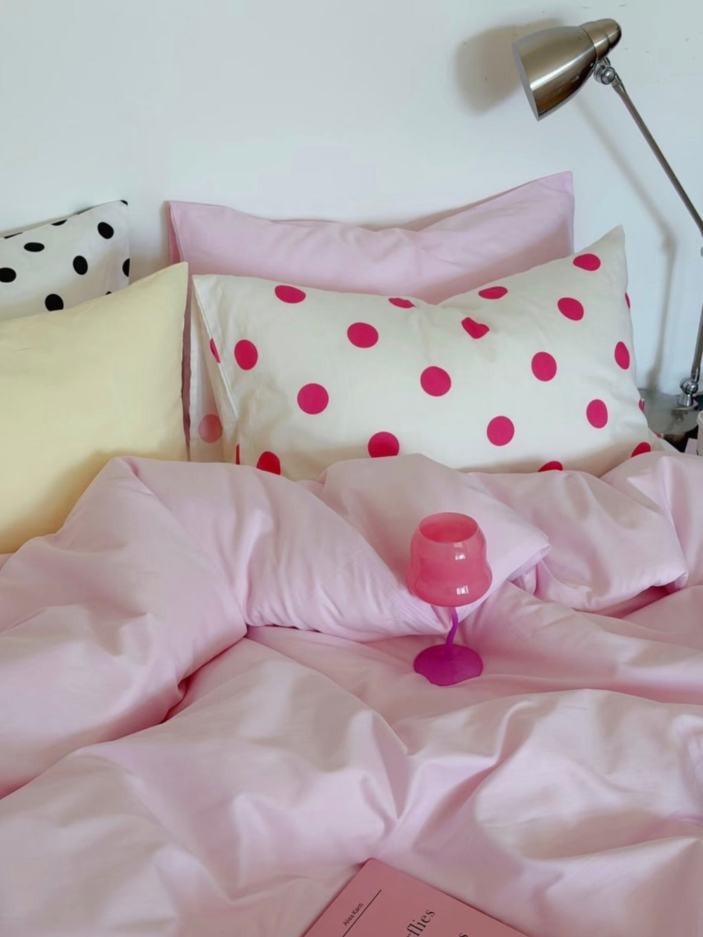 Pink Polka Dot Bedding Set
