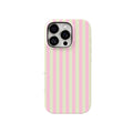 Glossy Pink & Yellow Striped iPhone Case