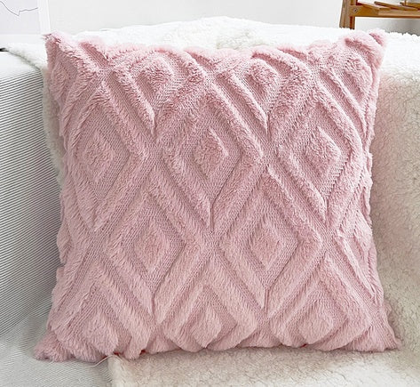 3D Diamond Pattern Cushion Cover Blush