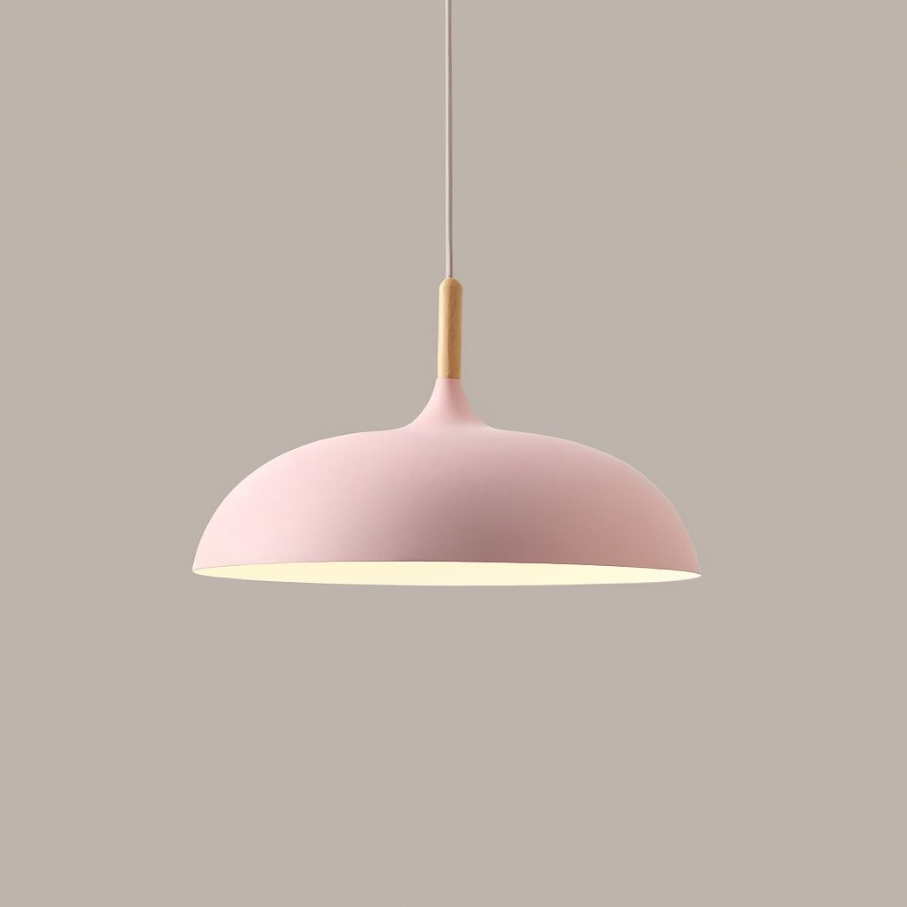Soft Pastel Palette Pendant Lights in Metal & Wood - Final Sale