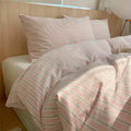 Preppy Pink Striped Duvet Cover Set