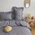 Plaid Ruffle Bedding Set