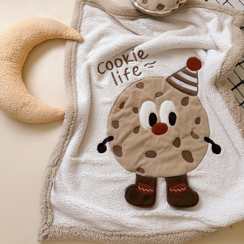 Plush Sherpa Baby Blanket – Food-Themed Designs 100 x 140cm Cookies