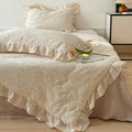 Polka Dot Muslin Quilt – Ruffle Edge Cotton Bedding