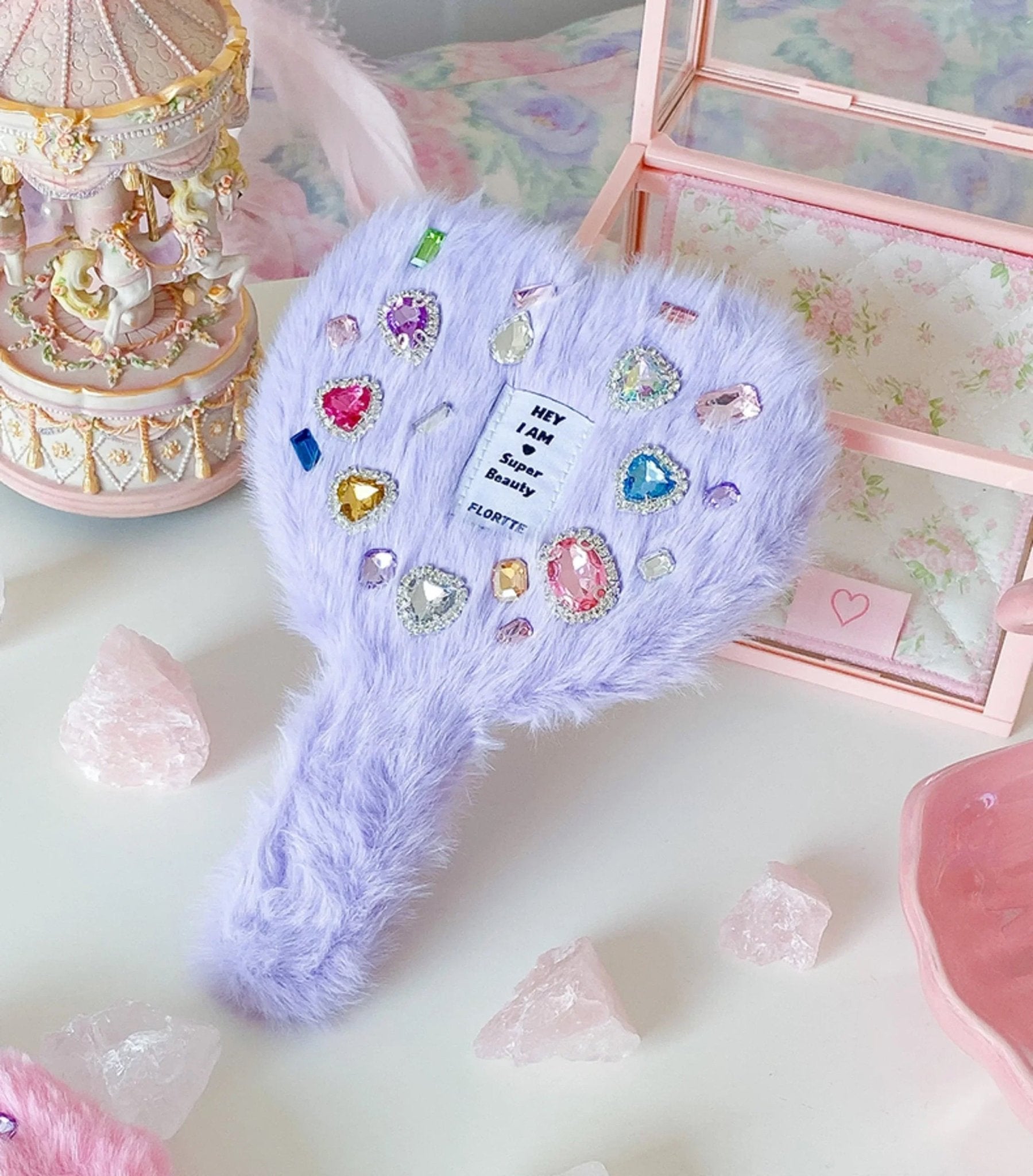 Plush Love Handle Mirror Purple