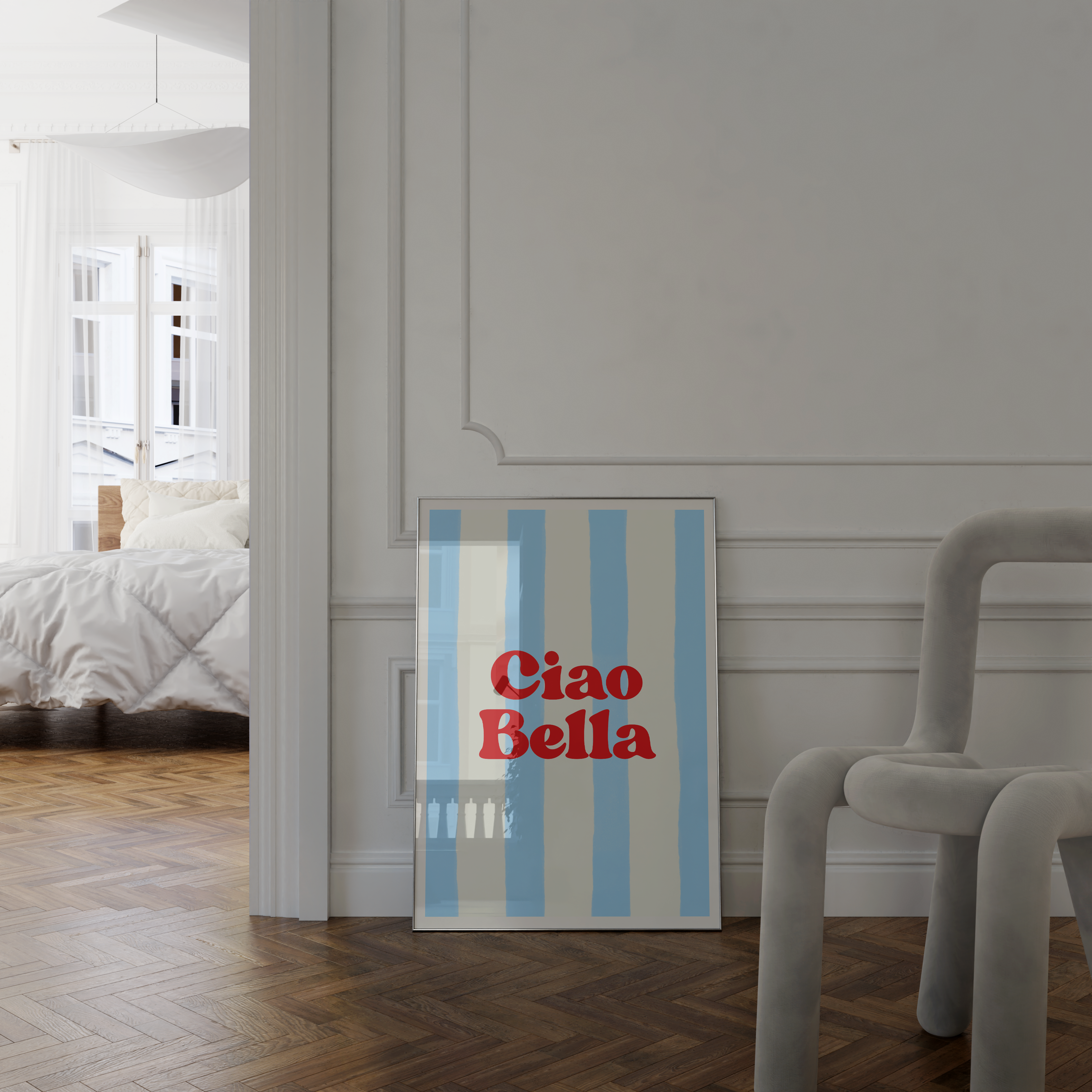 Blue Stripe Coastal Poster Set