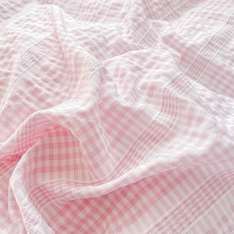 Pink Princess Gingham Bedding Set