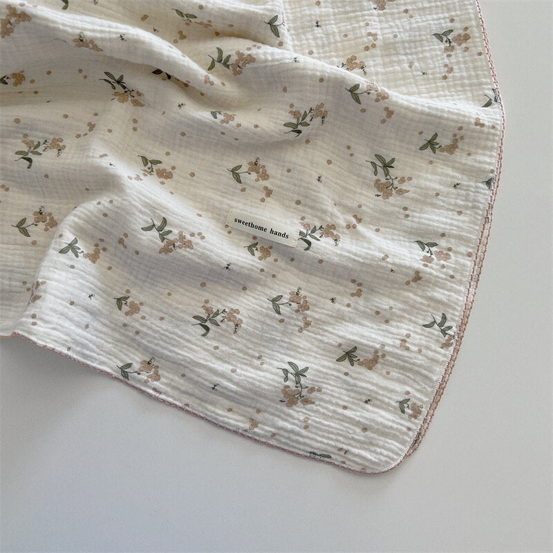 Muslin Baby Blanket & Pillow Set – Laurel Floral, 100% Cotton