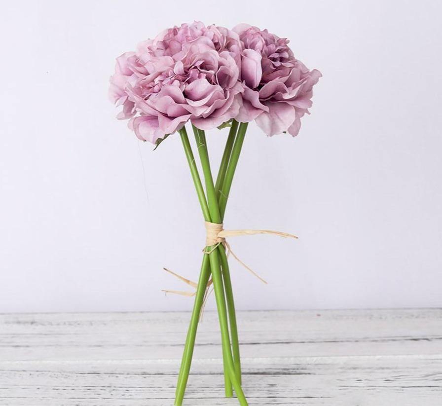 5-Pack Silk Faux Roses Artificial Flowers