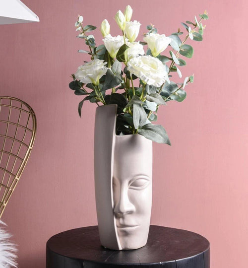 Artistic Face Vase White