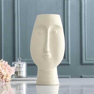 Monte - Ceramic Face Vases Ivory L
