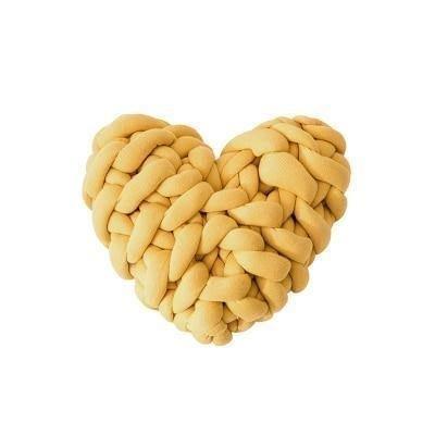 Valentine Heart Chunky Twist Throw Pillow Cushion Gold 28cm x 27cm