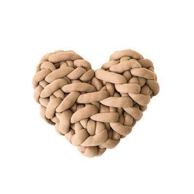 Valentine Heart Chunky Twist Throw Pillow Cushion BurlyWood 28cm x 27cm