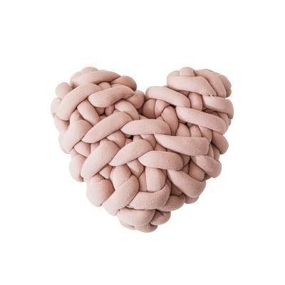 Valentine Heart Chunky Twist Throw Pillow Cushion MistyRose 28cm x 27cm