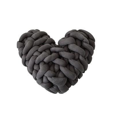 Valentine Heart Chunky Twist Throw Pillow Cushion DimGray 28cm x 27cm