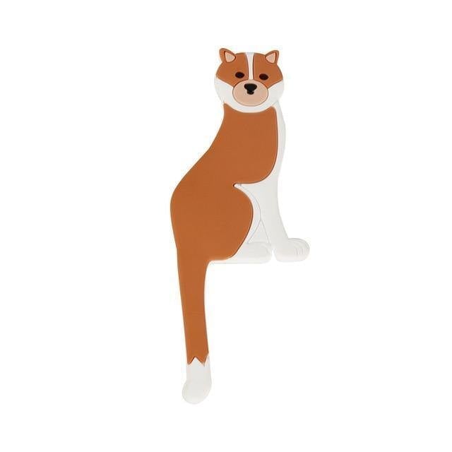 Adhesive Animal Hooks for Fridge and Wall Brown Dog