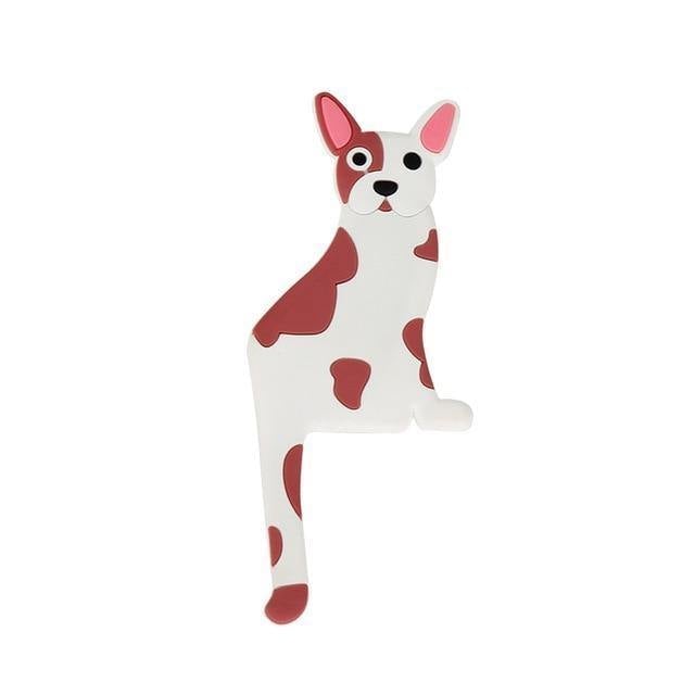 Adhesive Animal Hooks for Fridge and Wall Red Spotted Dog