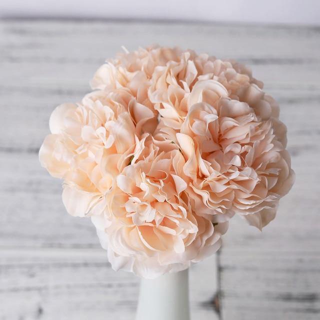 5-Pack Silk Faux Roses Artificial Flowers AntiqueWhite