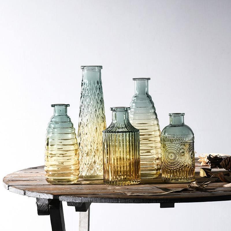Gradient Glass Bottle Vases Bluffton