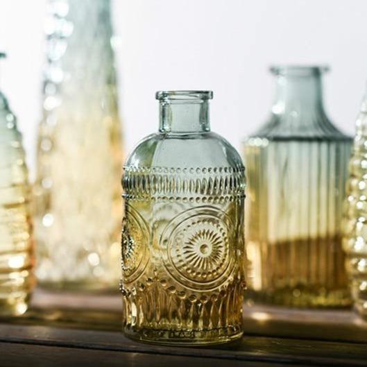 Gradient Glass Bottle Vases Full Set