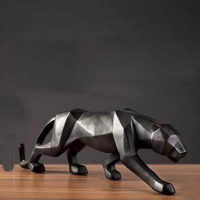 Panther Geometric Sculpture Black