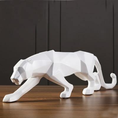 Panther Geometric Sculpture White