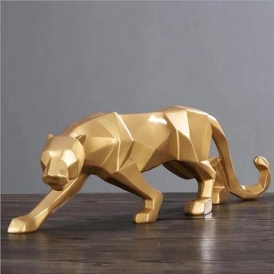 Panther Geometric Sculpture Goldenrod