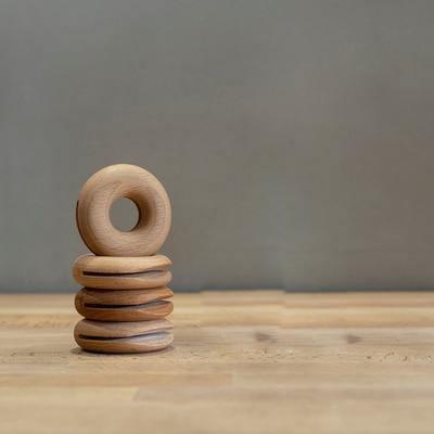 Wooden Bagel Clip 4 pcs beech wood