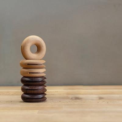 Wooden Bagel Clip 3 walnut 3 beech