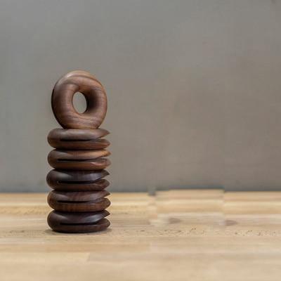 Wooden Bagel Clip 6 pcs walnut