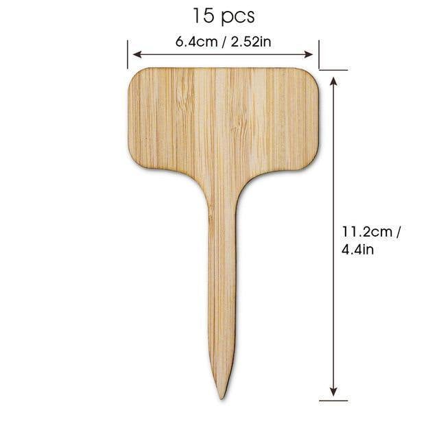 Wooden Plant Label Tags Large | 15-Piece