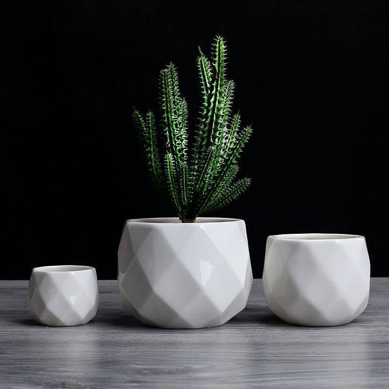 Diamond Ceramic Succulent Pots Medium | 9x7cm