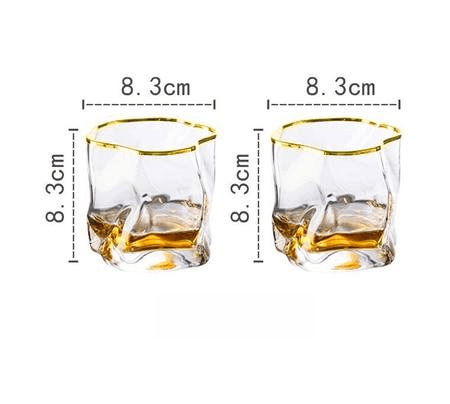 Transform Texture Whiskey Glass Duo 2-Piece Trimmed Gold