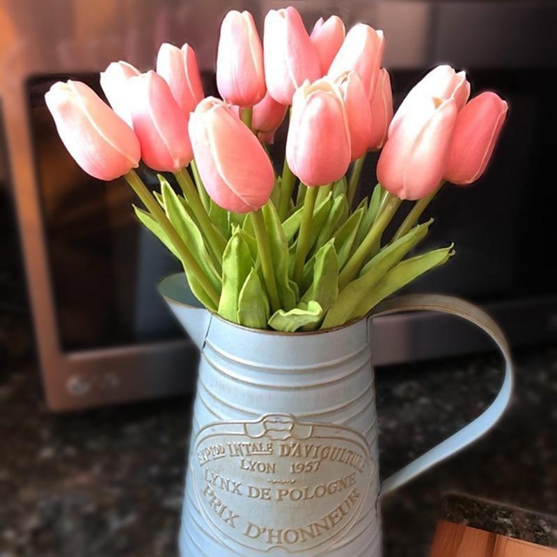 10-Piece Fake Tulips Silk Flowers