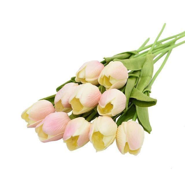 10-Piece Fake Tulips Silk Flowers PapayaWhip