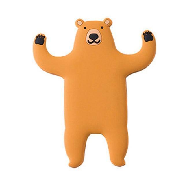 Adhesive Animal Hooks for Fridge and Wall Brown bear