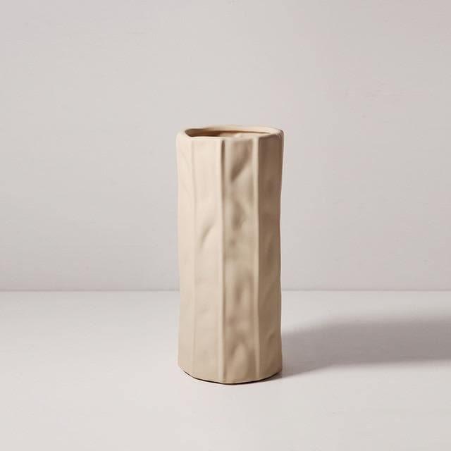 Alyx Textured Ceramic Vessels Beige 23.5x10cm