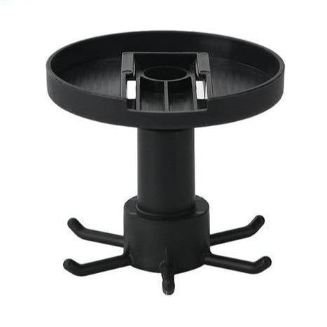 Under-Counter Rotating Kitchen Utensil Storage 6-Hook Organizer Black Round