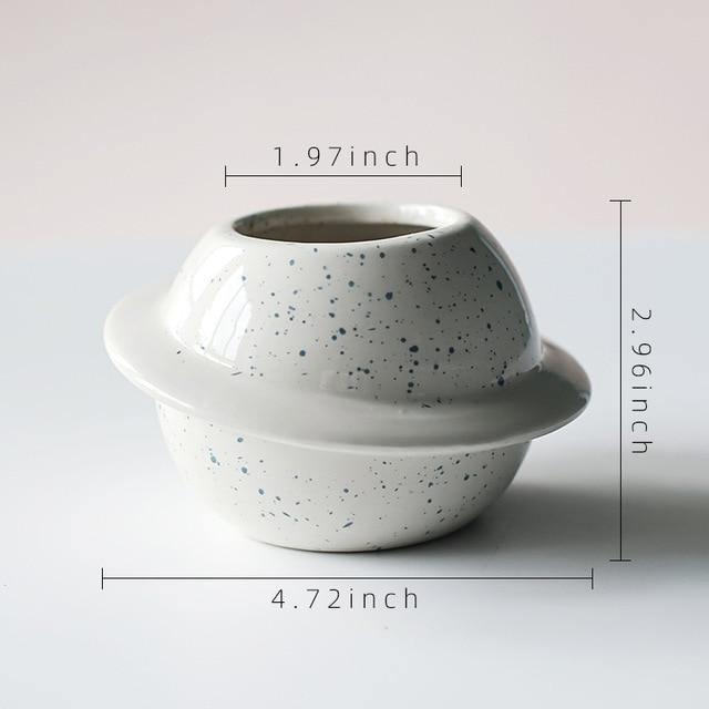 Cosmos World Ceramic Planter White Speckled