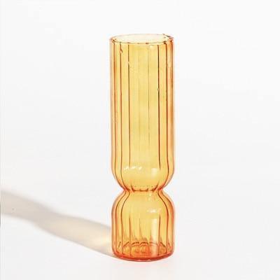 Inverted Colorful Glass Vase Orange