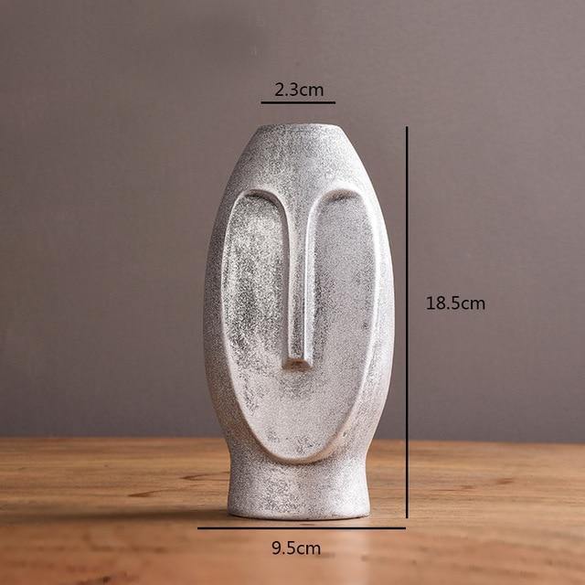 ElongaFace™ Ceramic Vase Silver Rounded